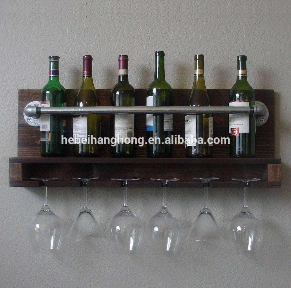 Industrial Pipe Wine Rack with 1/2" plumbing pipe, male female coupling BS thread