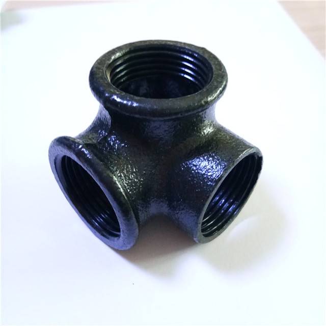 malleable iron pipe fittings female 90 degree black side outlet tee