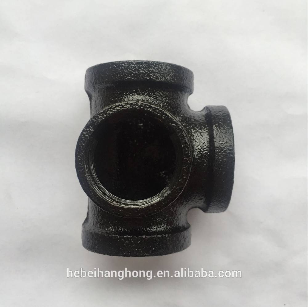 1-1/4" Side Outlet TEE BLACK MALLEABLE IRON fitting pipe bsp