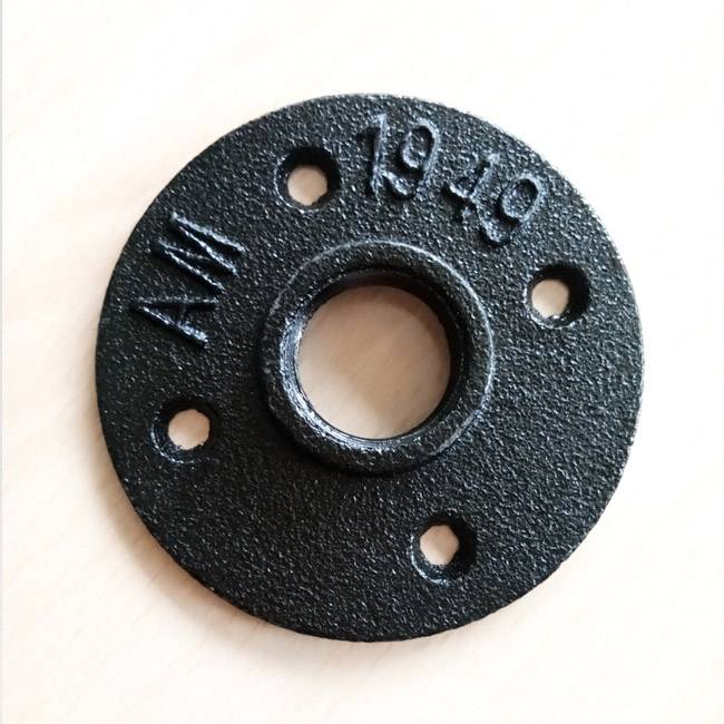 3/4" Black Malleable iron industrial pipe fittings floor flange