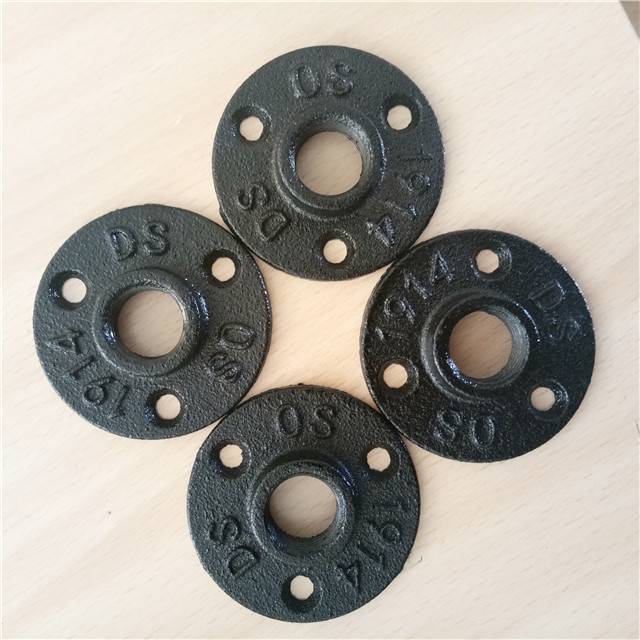 wrought malleable cast iron pipe fittings floor flange elbows used in home decoration