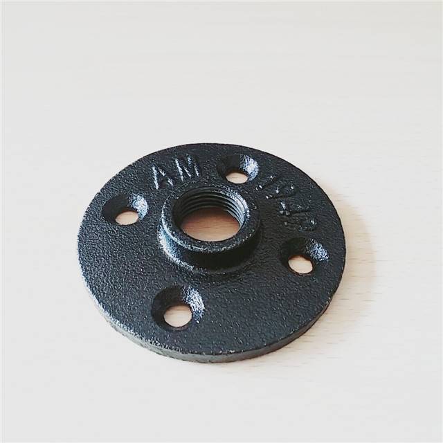 Pipe fitting malleable iron floor flange black sand blasting 1/2-inch