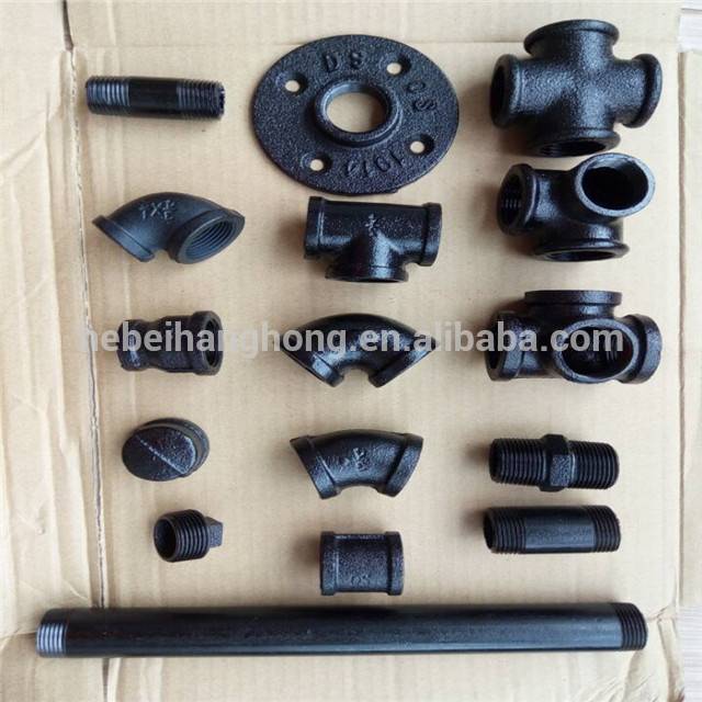 3/4" promotional Black Malleable Iron Pipe Fittings of floor flange