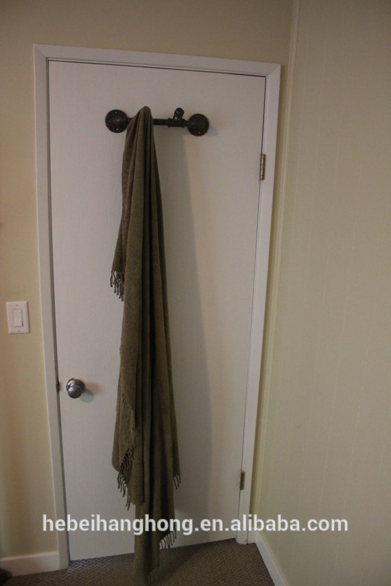 Industrial Pipe Door Mounted Coat Rack Towel Hook Towel Rack and Rods