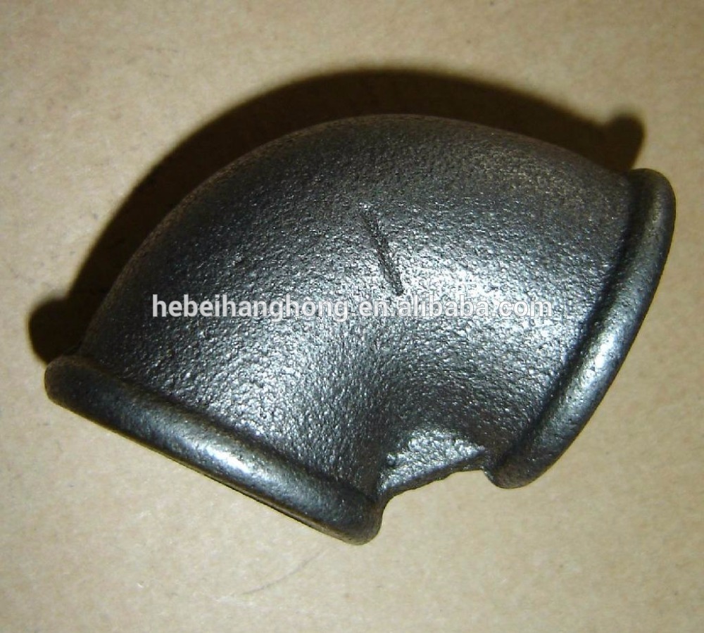 1/2'' 3/4'' G.I Cast iron pipe fitting equal 90 degree elbow for interior decoration