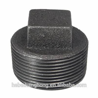 plug plain black malleable cast iron pipe fittings 1/2"