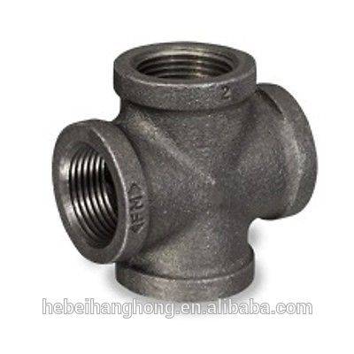 2 Inch Black Malleable Iron Pipe Threaded Cross Fittings Plumbing