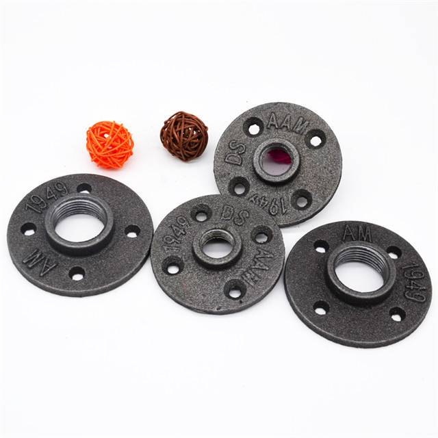 1/2"black iron pipe fitting flange/3/4" floor flange black malleable iron pipe flange/pipe fitting of made in China