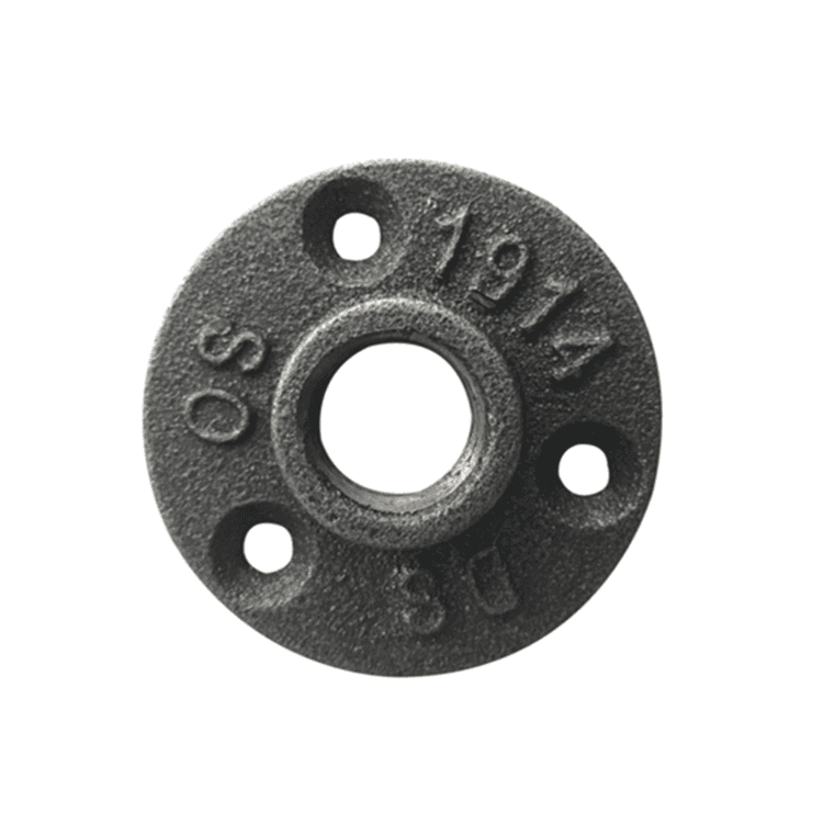 3/4 inch malleable iron floor flange 3-holes malleable floor flange iron fittings