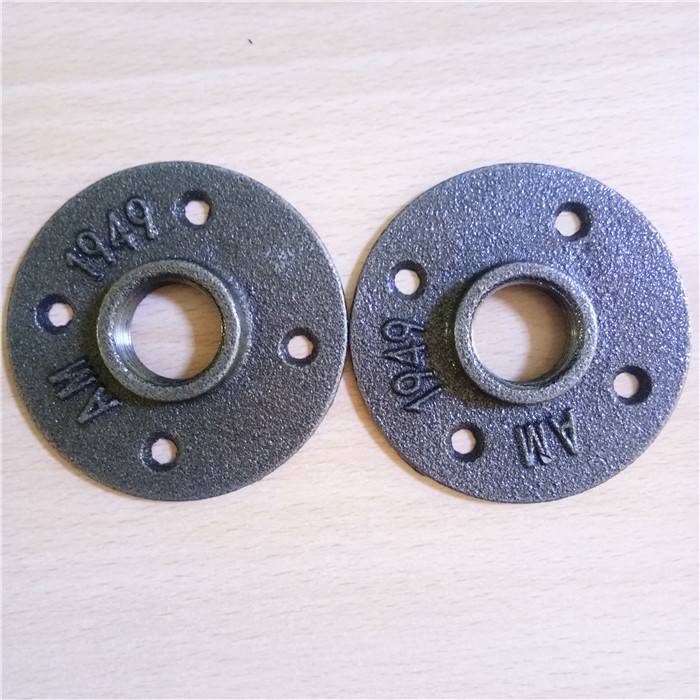 Online Exporter Iron Pipe Flanges - 3/4" cast iron transparent varnish on raw material floor flange pipe fittings – Hanghong