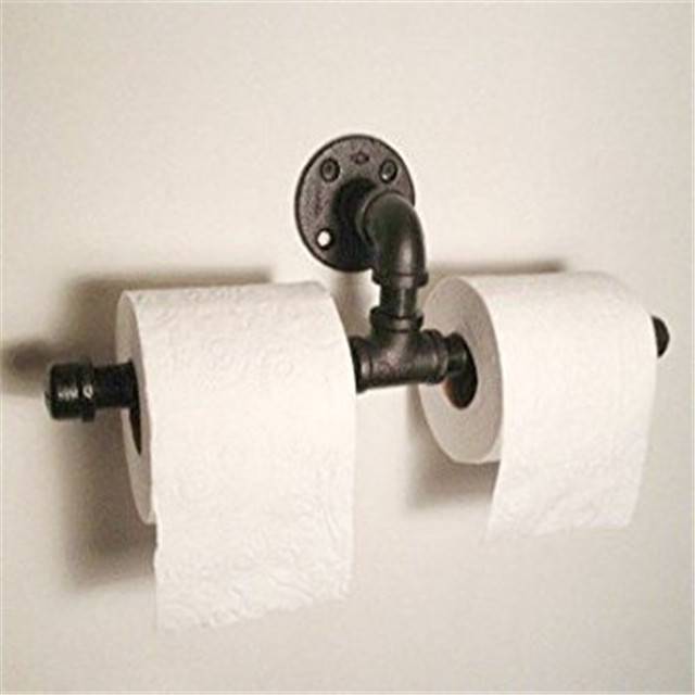 Industrial Bathroom toilet paper holder- Rustic home decor – Steampunk bathroom holder-Unique shelf – pipe bathroom holder