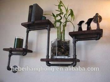 Build metal Industrial Furniture with Wood and malleable iron Pipes fittings