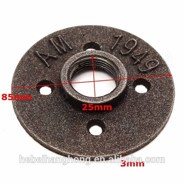 China OEM Flanges For Furniture Pipe - 3/4 Inch Black Malleable Iron Floor Flange Fitting Pipe NPT Antique Wall Flange Seat – Hanghong