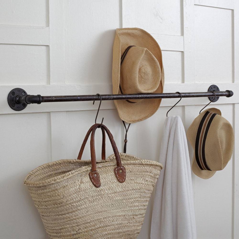 New Antique Handmade American Style Iron Pipe Wall Mount Towel Hanger Hat Coat Bathroom Door Hooks Racks