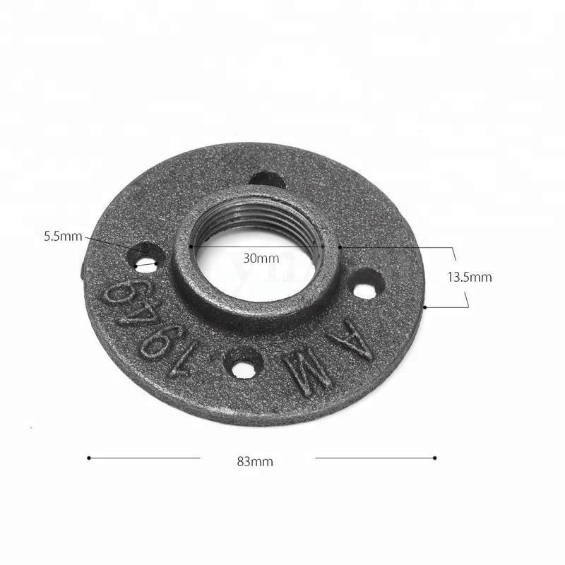Good quality 1/2" 3/4" black cast iron pipe fitting floor flange
