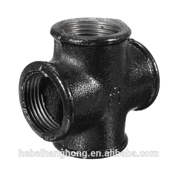 1 INCH 4-WAY MALLEABLE IRON THREADED FITTING CONNECTOR BLACK CROSS PIPE PLUMBING FITTING CONNECTOR Featured Image