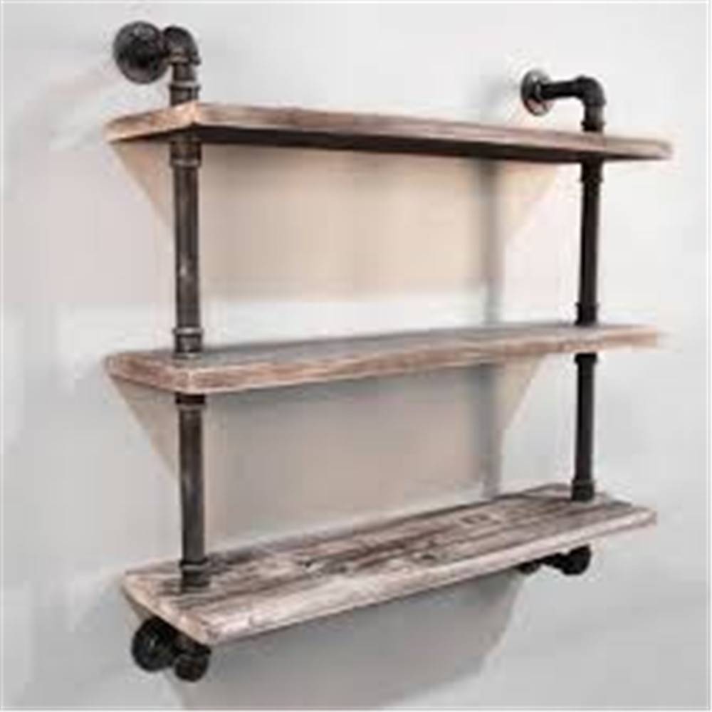 Industrial bookcase Metal Bookcase Reclaimed Bookcase shelf with malleable iron pipe fittings