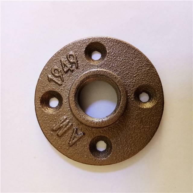 DN20 black/brass iron flange / 3/4" malleable cast iron pipe fittings/floor flange 1/2"