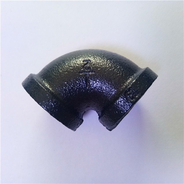 black malleable cast iron 1/2" 3/4" 90 degree elbow