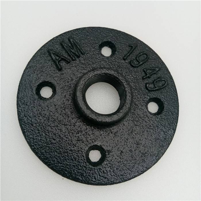 wrought iron black industrial pipes flange used for table pipe legs
