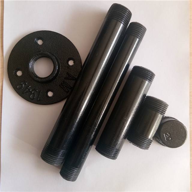 Trade assurance supplier black iron pipe fittings used in industrial pipe table shelving