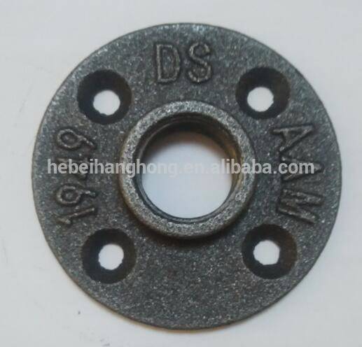 female connection and casting technics floor flange black malleable iron