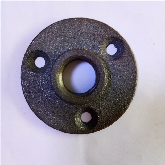 DN20 3/4 Inch Malleable Iron Flange Pipe Floor Fitting Plumbing Threaded 3 Holes Flange