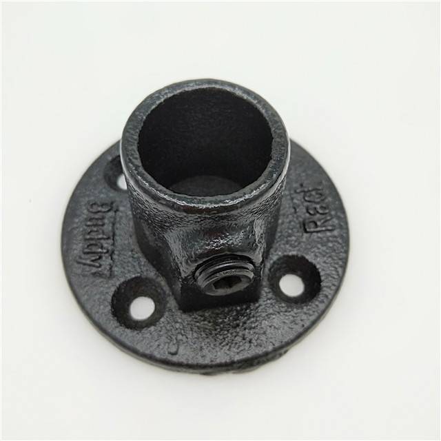 black and hot galvanized malleable iron floor flange key clamp