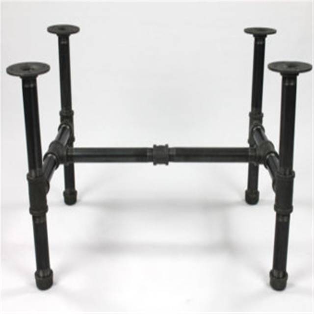 Industrial adjustable cast iron pipe fittings leg for dining table
