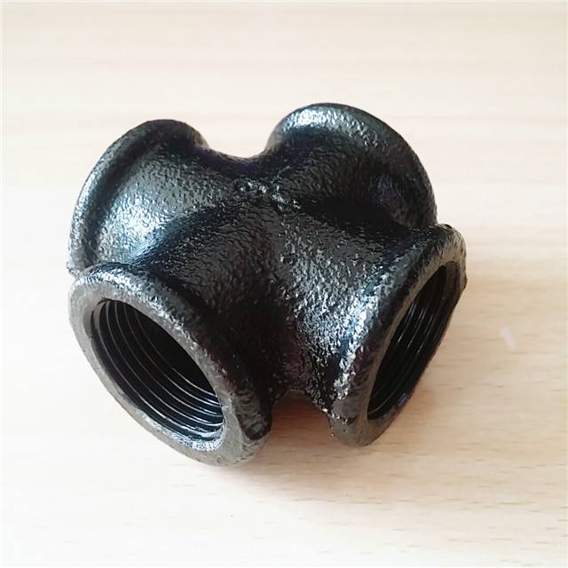 1 inch malleable iron black cross for pipe furniture
