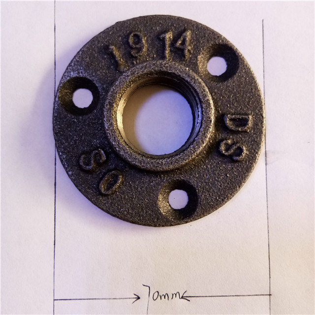 cast iron flanges Thread BSP Malleable Iron 1/2" 3/4" Pipe Fittings Wall Mount Floor Antique 3 Hole Flange Piece Hardware