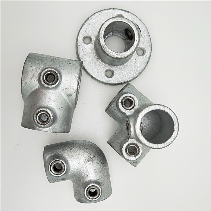 90 degree 3 way steel elbow key clamps fittings used for handrail