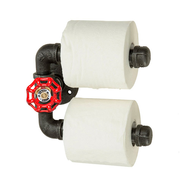 Industrial Double Toilet Paper Holder Plumbing Pipe fitting 1/2"