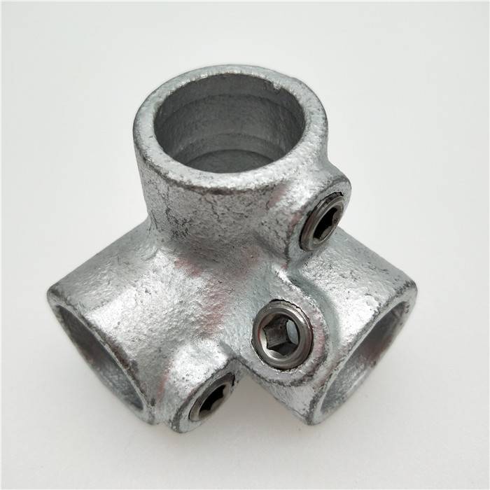 90 degree 3 way steel elbow key clamps fittings used for handrail
