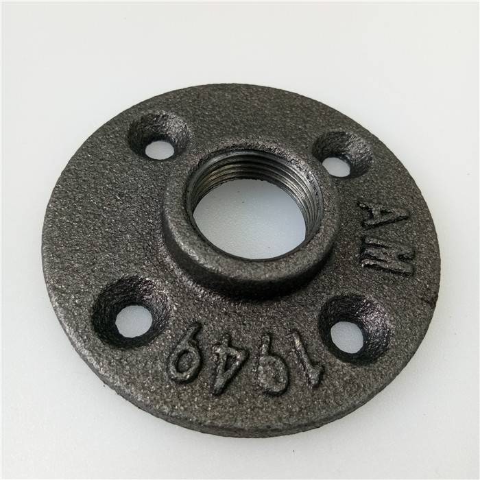 3/4 floor flange malleable iron black home furniture malleable iron pipe fittings Featured Image