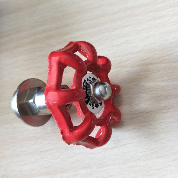 Red 6mm metal valve wheel