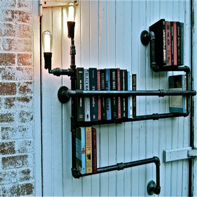 cast iron decorative pipe fittings book shelf