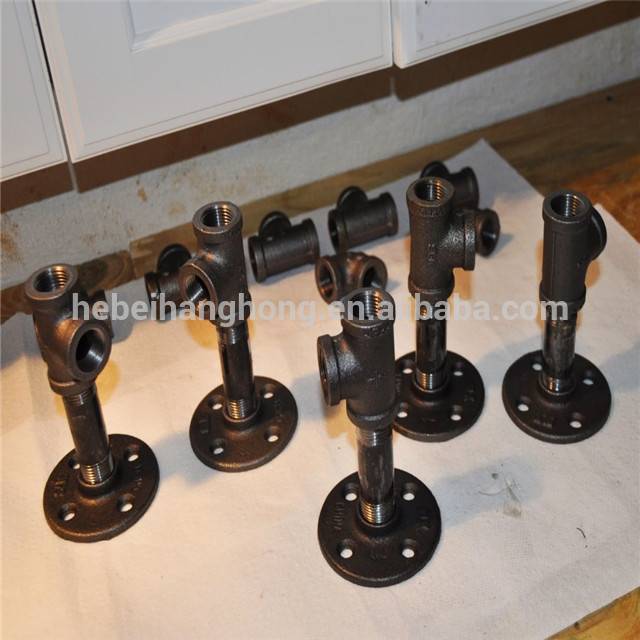 black Malleable Iron Pipe Fittings,floor Flange,elbow, and Nipples