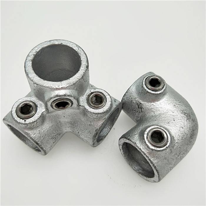 90 degree 3 way steel elbow key clamps fittings used for handrail Featured Image