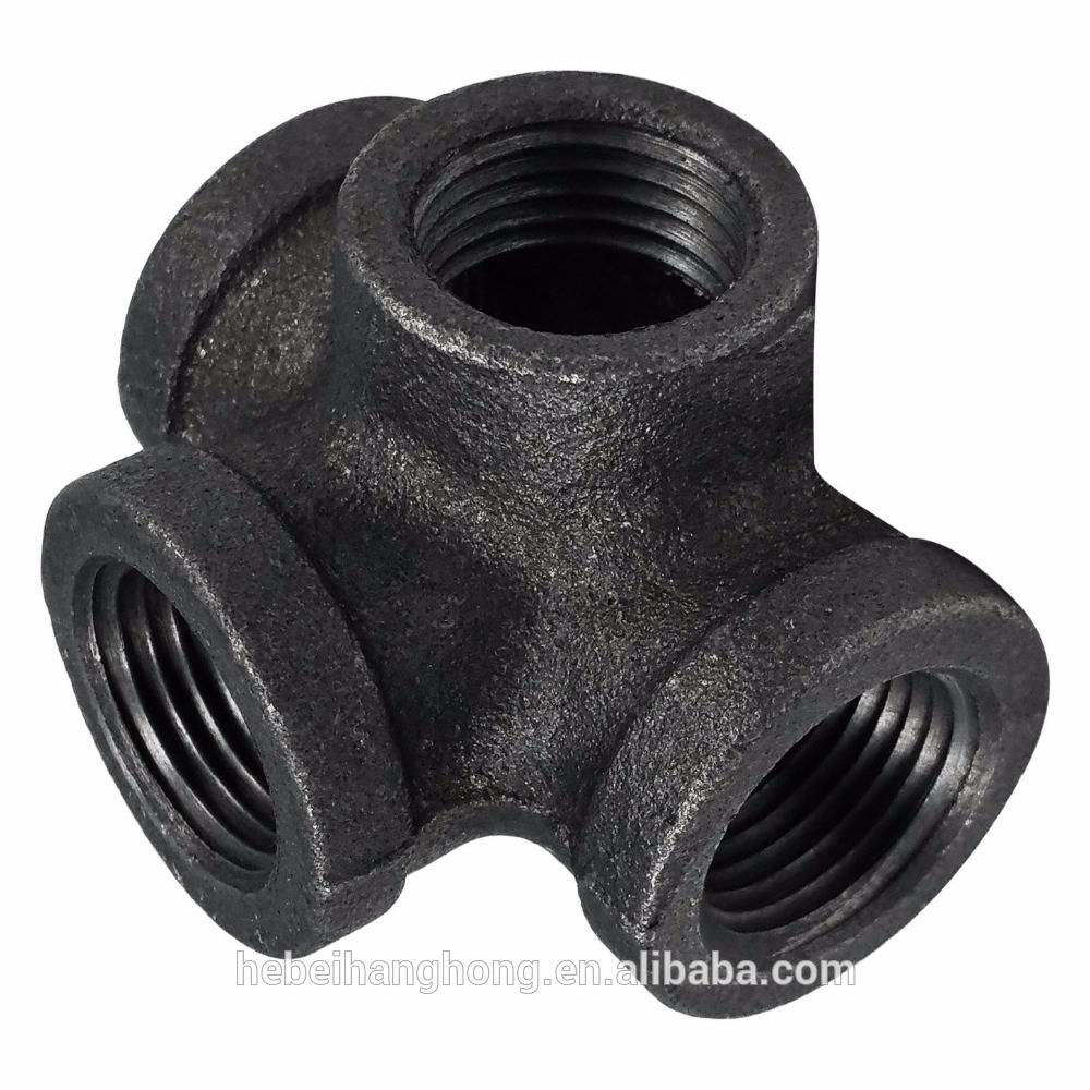 Industrial Steel Grey 1/2 Inch Side Outlet Tee 4-Way Fitting Featured Image