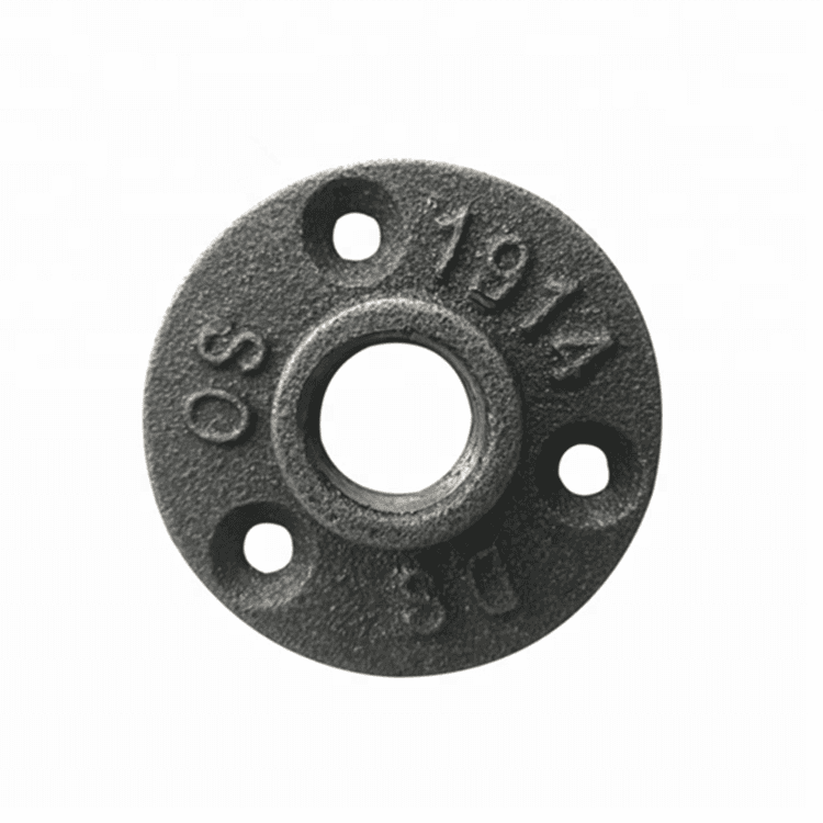 Black iron pipe fittings thread fitting banded malleable iron floor flange