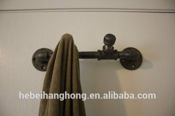 Industrial Pipe Door Mounted Coat Rack Towel Hook Towel Rack and Rods