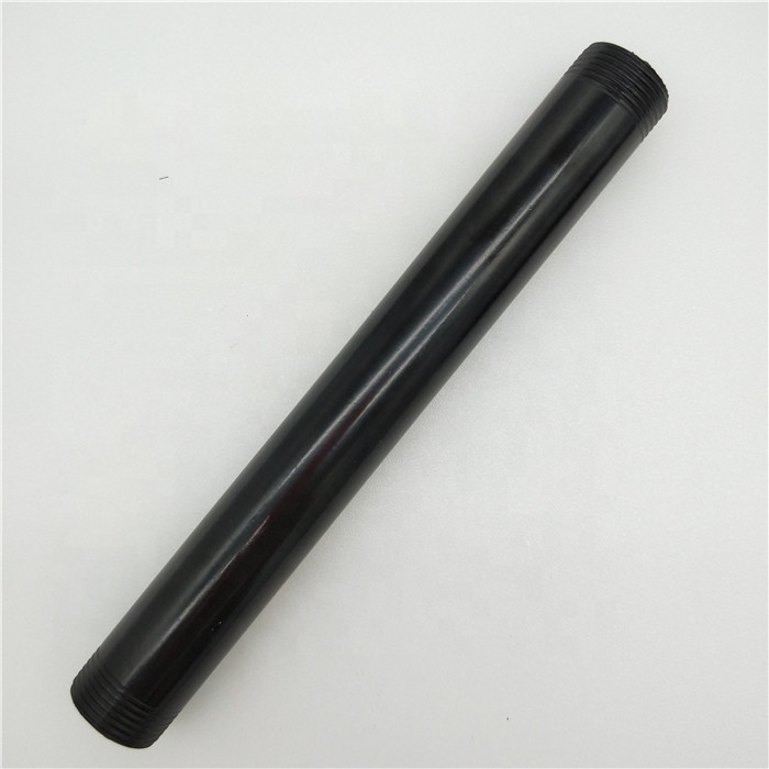 black cast pipe fitting thread nipple used for industrial pipe shelf