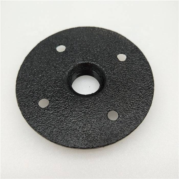 Floor Flange cast Iron Pipe Fittings 3-holes Flanges For Handrail Wall Mount BST Threaded Featured Image