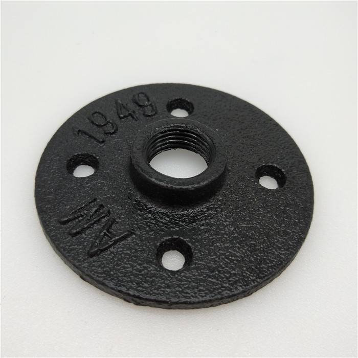3/4inch malleable iron black custom female BS thread connection flange