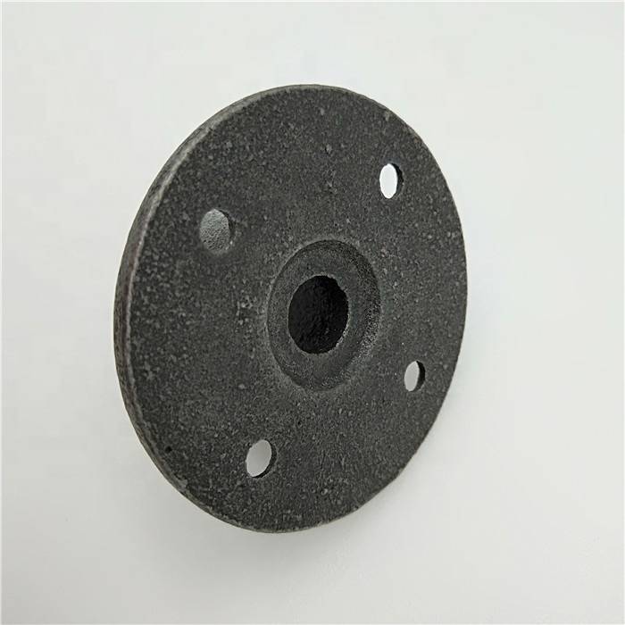 3/4 inch wrought iron black iron pipe threaded floor flanges