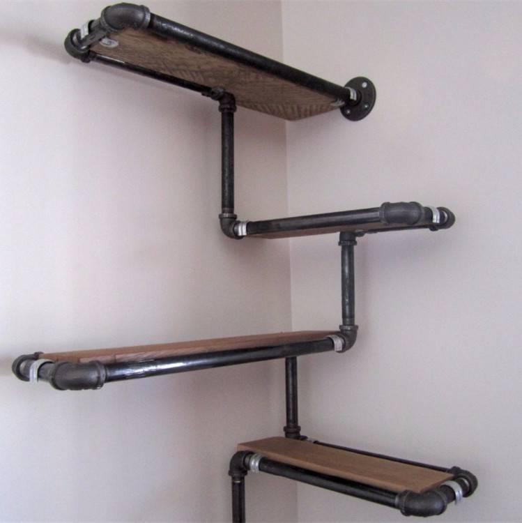 industrial pipes books shelf for furniture 1/2'' pipe fittings