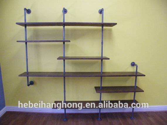 Industrial Steel Gas Pipe Bookcase Asymmetric Shelving – Loft Style – Custom Orders Welcome