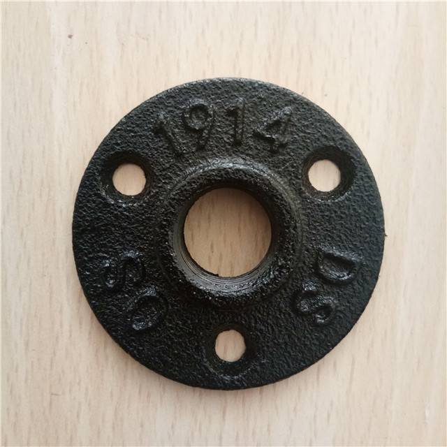 1/2" 3/4" 1" black malleable iron floor flanges ,threaded cast pipe fittings