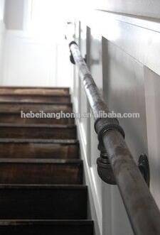 black malleable iron handrail floor flange pipe fitting